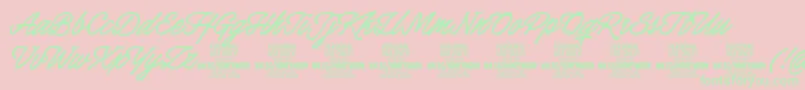 HoneymoonboldPersonal-Schriftart – Grüne Schriften auf rosa Hintergrund