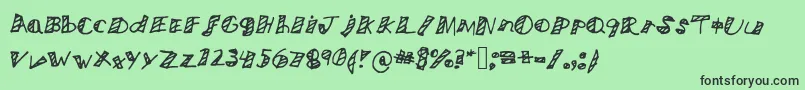 Шрифт Nicetomeetyou – чёрные шрифты на зелёном фоне