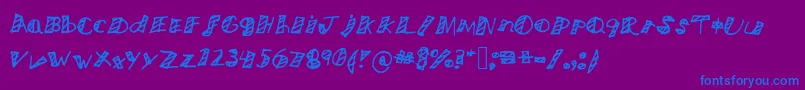 フォントNicetomeetyou – 紫色の背景に青い文字