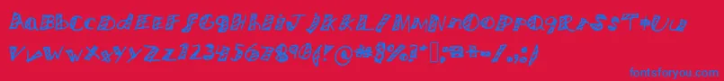 Nicetomeetyou-Schriftart – Blaue Schriften auf rotem Hintergrund