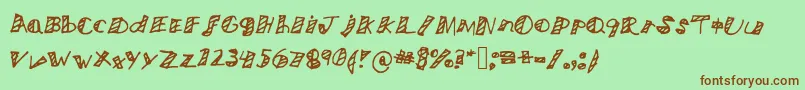 Шрифт Nicetomeetyou – коричневые шрифты на зелёном фоне