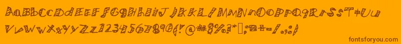 Nicetomeetyou-Schriftart – Braune Schriften auf orangefarbenem Hintergrund