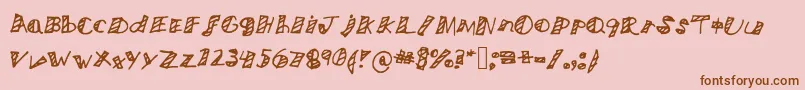 Шрифт Nicetomeetyou – коричневые шрифты на розовом фоне