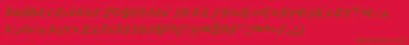 Nicetomeetyou-Schriftart – Braune Schriften auf rotem Hintergrund
