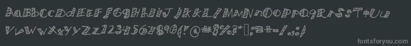 フォントNicetomeetyou – 黒い背景に灰色の文字