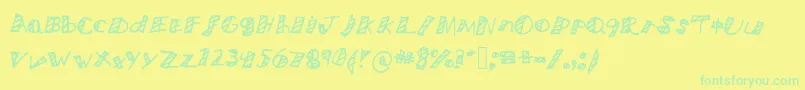 Nicetomeetyou Font – Green Fonts on Yellow Background