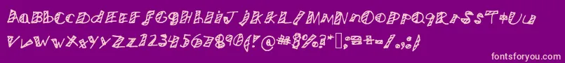 Nicetomeetyou-fontti – vaaleanpunaiset fontit violetilla taustalla