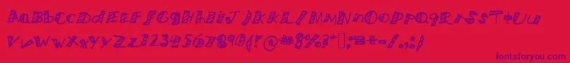 Шрифт Nicetomeetyou – фиолетовые шрифты на красном фоне