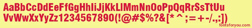 フォントMilfbk – 赤い文字の黄色い背景