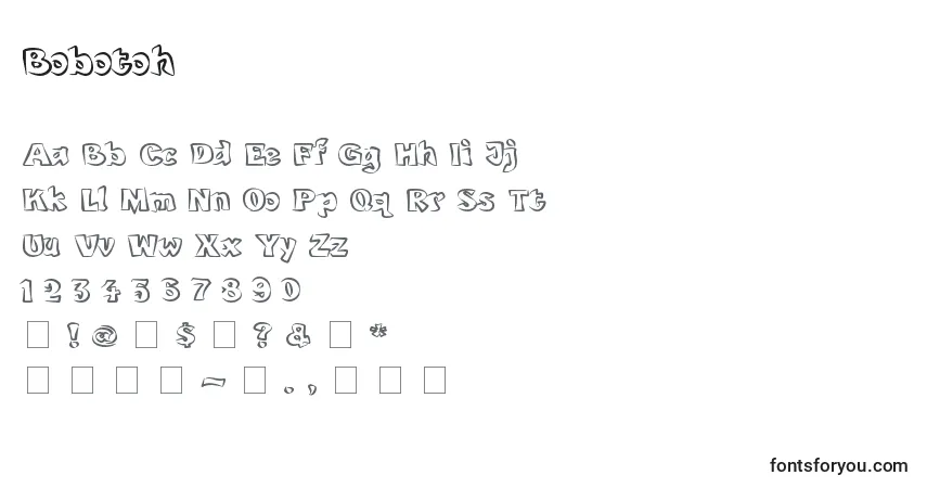 Czcionka Bobotoh – alfabet, cyfry, specjalne znaki