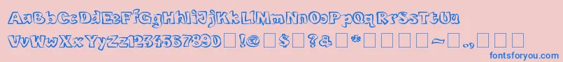 Bobotoh Font – Blue Fonts on Pink Background