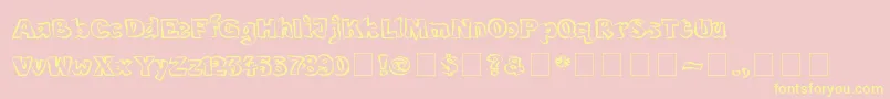 Bobotoh Font – Yellow Fonts on Pink Background