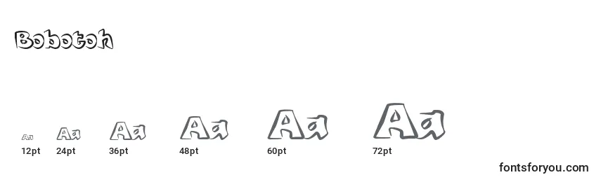 Bobotoh Font Sizes