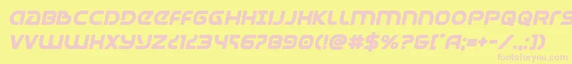 Universaljackboldital Font – Pink Fonts on Yellow Background