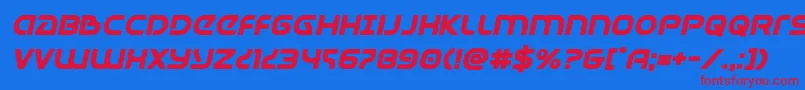 Universaljackboldital Font – Red Fonts on Blue Background