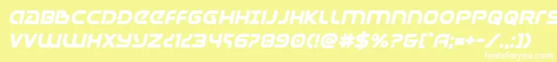 Universaljackboldital Font – White Fonts on Yellow Background