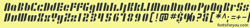 SfRetrosplice Font – Black Fonts on Yellow Background