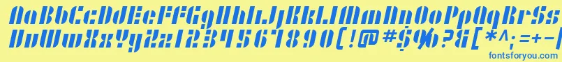 SfRetrosplice Font – Blue Fonts on Yellow Background