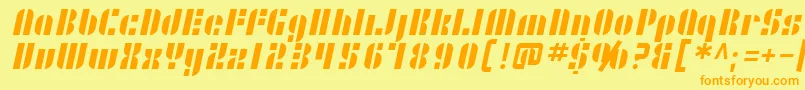 SfRetrosplice Font – Orange Fonts on Yellow Background