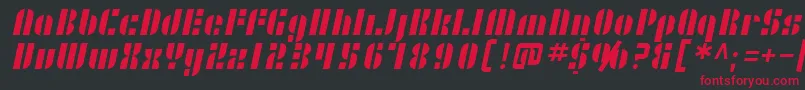 フォントSfRetrosplice – 黒い背景に赤い文字