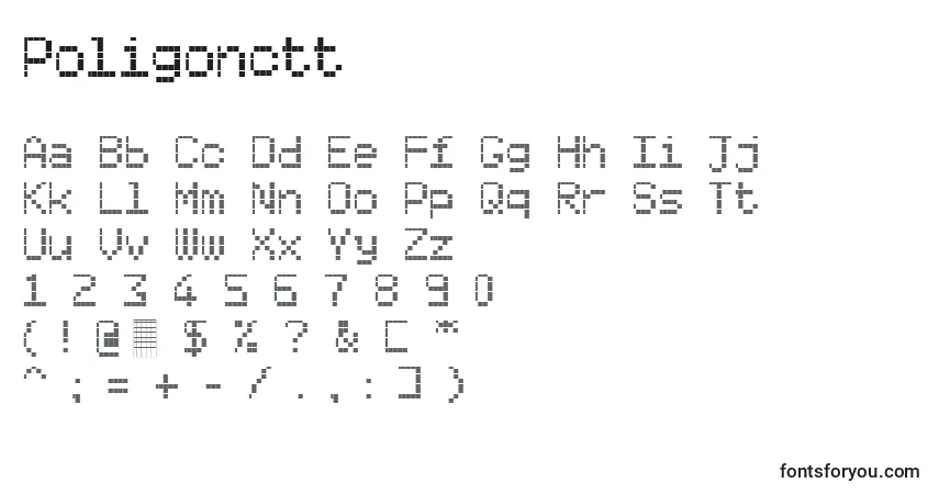 Poligoncttフォント–アルファベット、数字、特殊文字