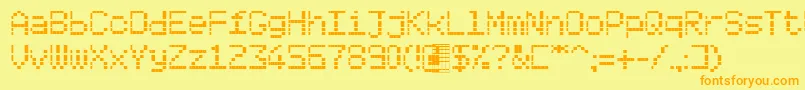 Poligonctt Font – Orange Fonts on Yellow Background