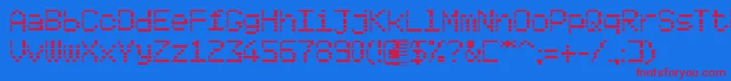 Poligonctt-fontti – punaiset fontit sinisellä taustalla