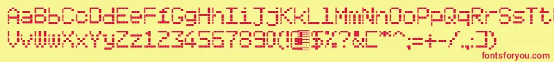 Poligonctt Font – Red Fonts on Yellow Background
