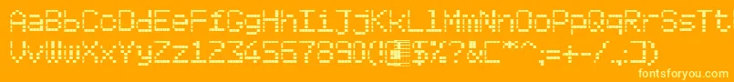 Poligonctt Font – Yellow Fonts on Orange Background