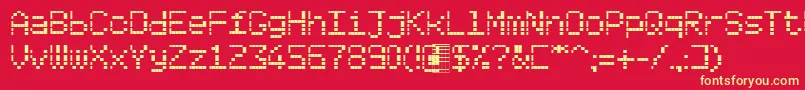 Poligonctt Font – Yellow Fonts on Red Background