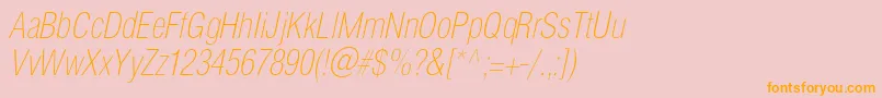 HelioscondthincItalic Font – Orange Fonts on Pink Background