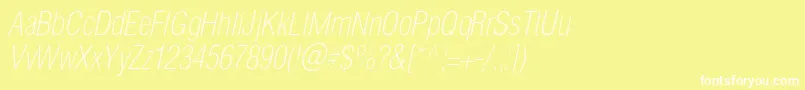 HelioscondthincItalic Font – White Fonts on Yellow Background