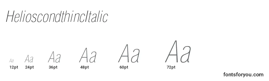 Размеры шрифта HelioscondthincItalic