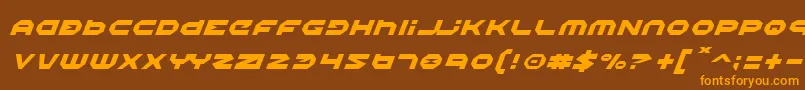 HaloItalic-Schriftart – Orangefarbene Schriften auf braunem Hintergrund