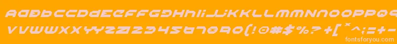 HaloItalic-Schriftart – Rosa Schriften auf orangefarbenem Hintergrund