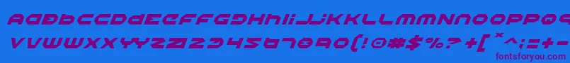 HaloItalic-Schriftart – Violette Schriften auf blauem Hintergrund