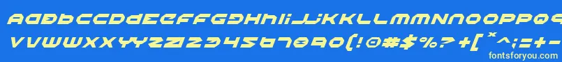 HaloItalic Font – Yellow Fonts on Blue Background