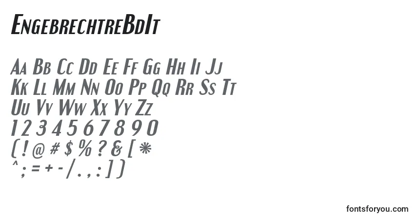 Fuente EngebrechtreBdIt - alfabeto, números, caracteres especiales