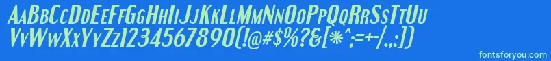 EngebrechtreBdIt Font – Green Fonts on Blue Background