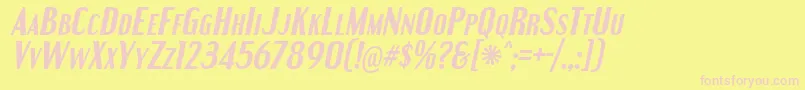EngebrechtreBdIt Font – Pink Fonts on Yellow Background