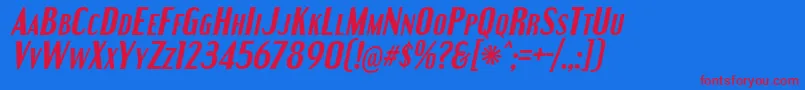 EngebrechtreBdIt Font – Red Fonts on Blue Background