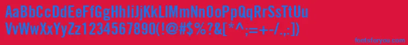 TradeGothicLtBoldCondensedNo.20 Font – Blue Fonts on Red Background