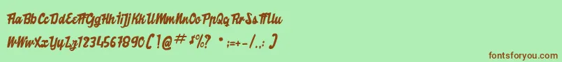 TheButcherFactory-Schriftart – Braune Schriften auf grünem Hintergrund