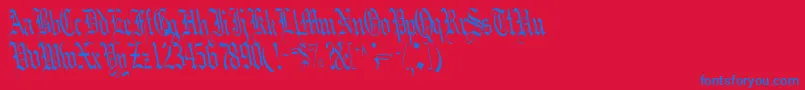 フォントBoobRegular – 赤い背景に青い文字