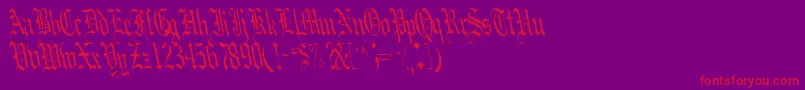 BoobRegular Font – Red Fonts on Purple Background