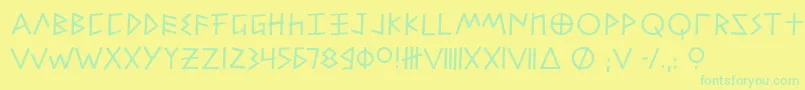 Czcionka Alfabet – zielone czcionki na żółtym tle
