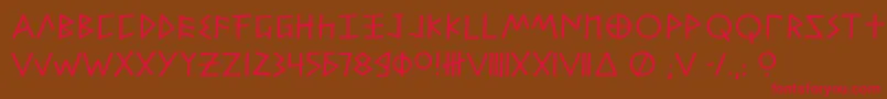 Alfabet Font – Red Fonts on Brown Background