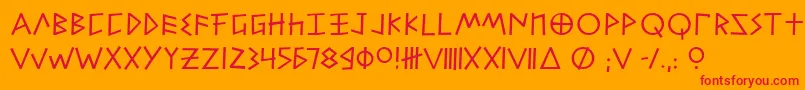 Alfabet Font – Red Fonts on Orange Background