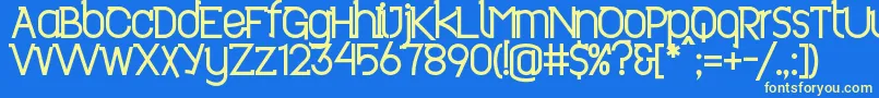 Revo ffy Font – Yellow Fonts on Blue Background