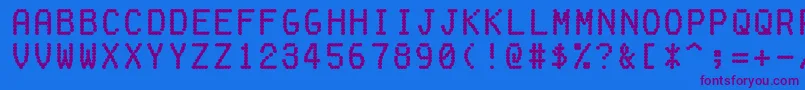 フォントFakereceiptRegular – 紫色のフォント、青い背景